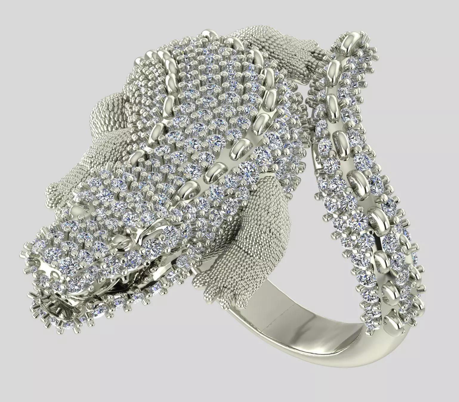 Crocodiles ring 3D print model 3D print model_5