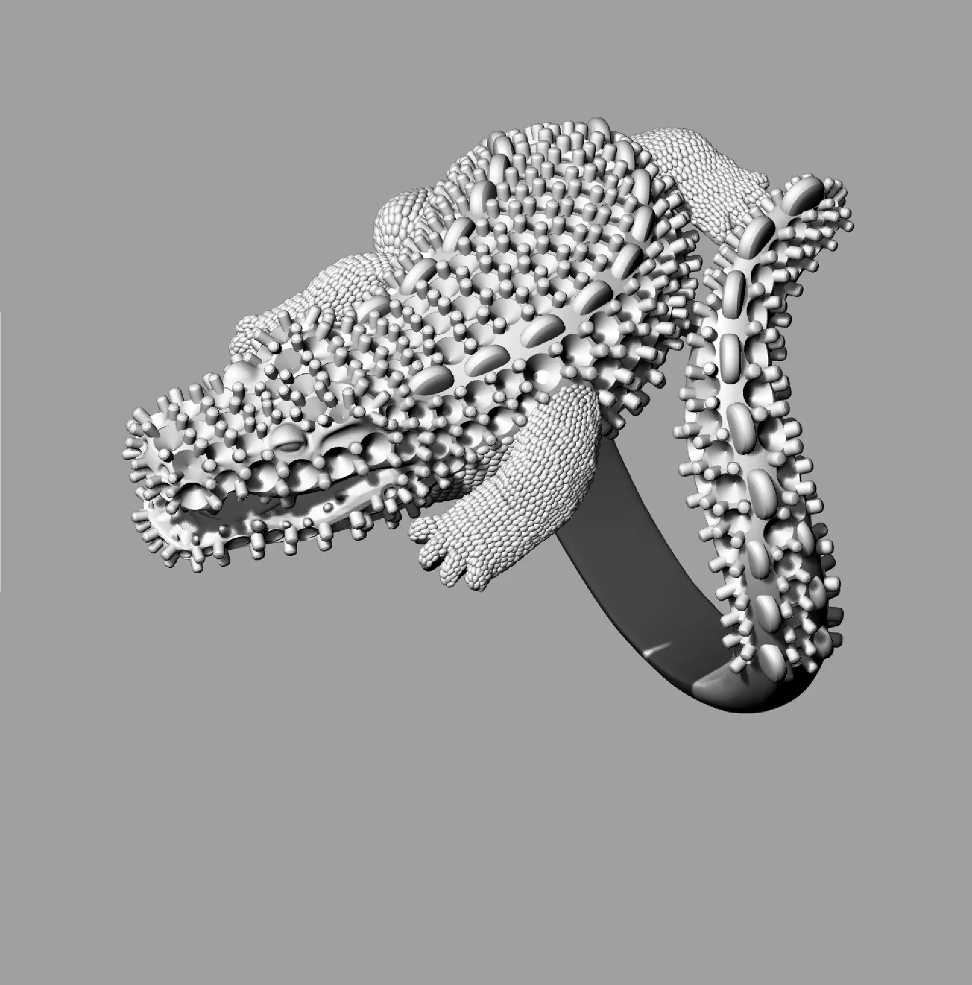 Crocodiles ring 3D print model 3D print model_13