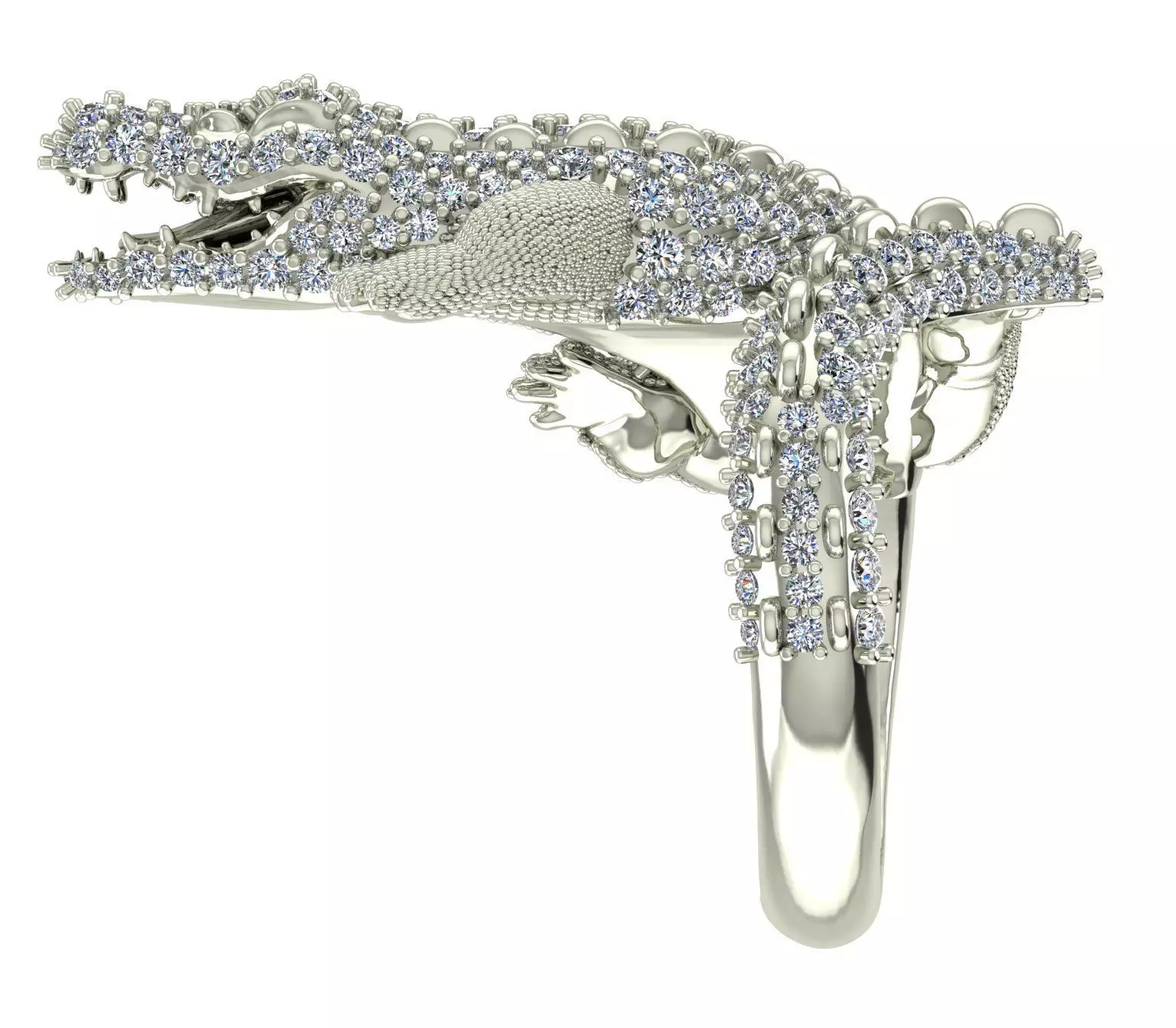 Crocodiles ring 3D print model 3D print model_7