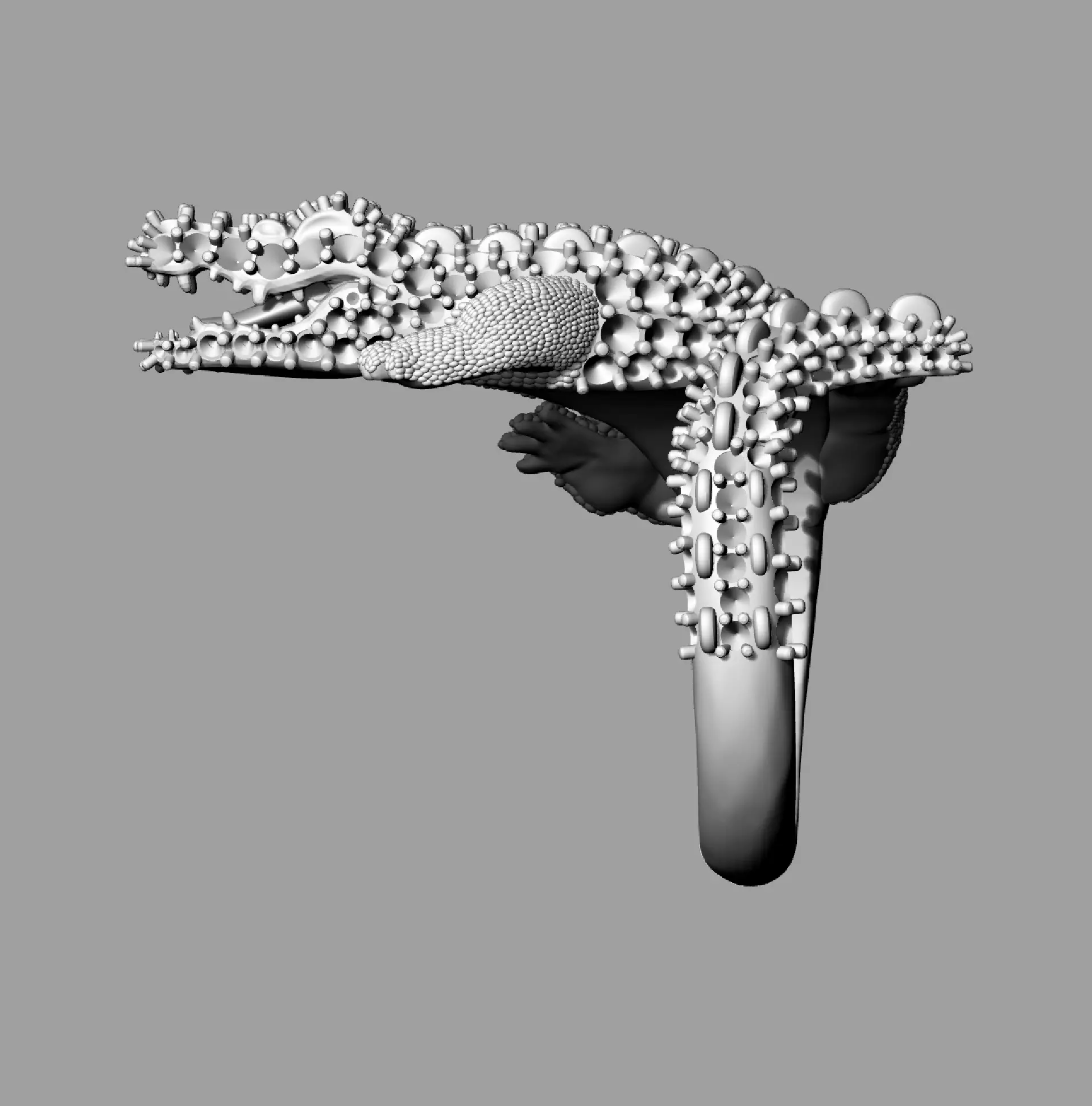 Crocodiles ring 3D print model 3D print model_14