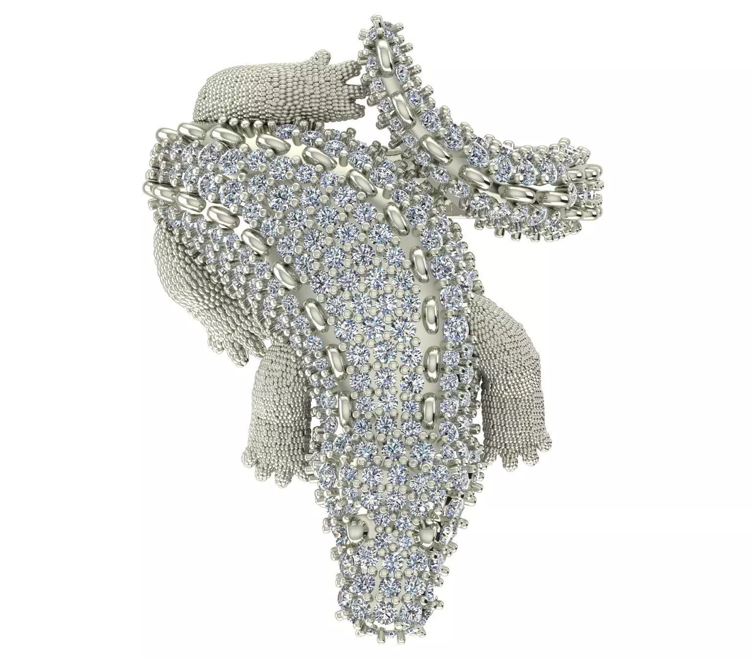 Crocodiles ring 3D print model 3D print model_4