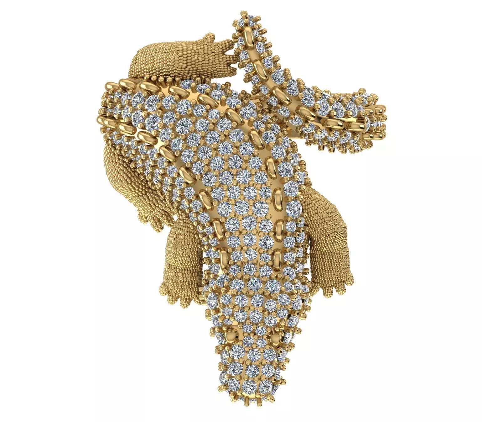 Crocodiles ring 3D print model 3D print model_0