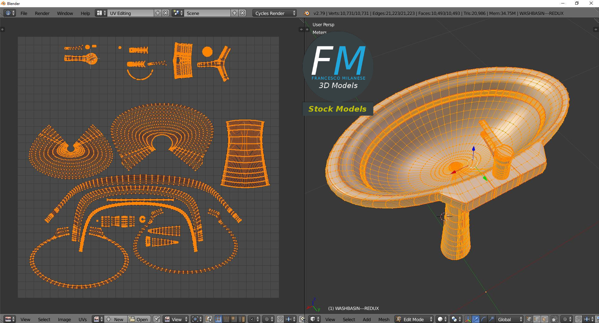 Washbasin sink 3D model_10