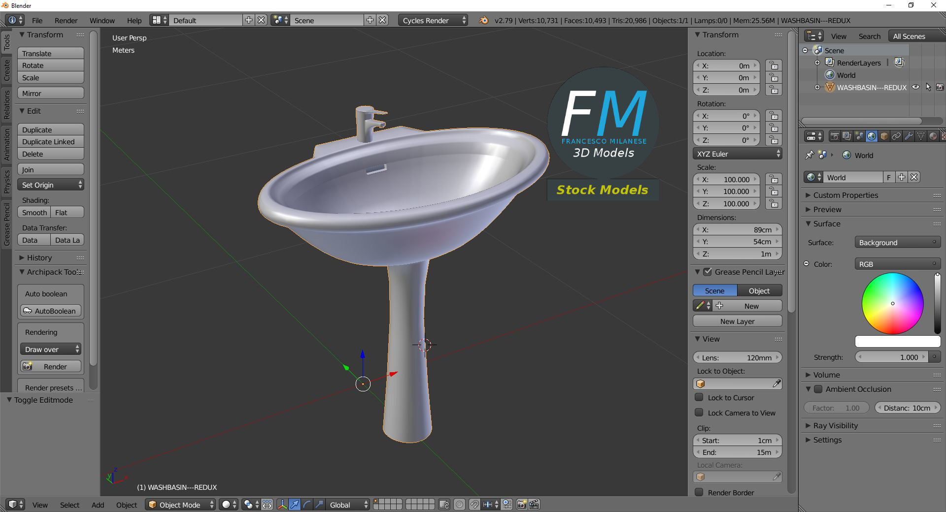 Washbasin sink 3D model_9