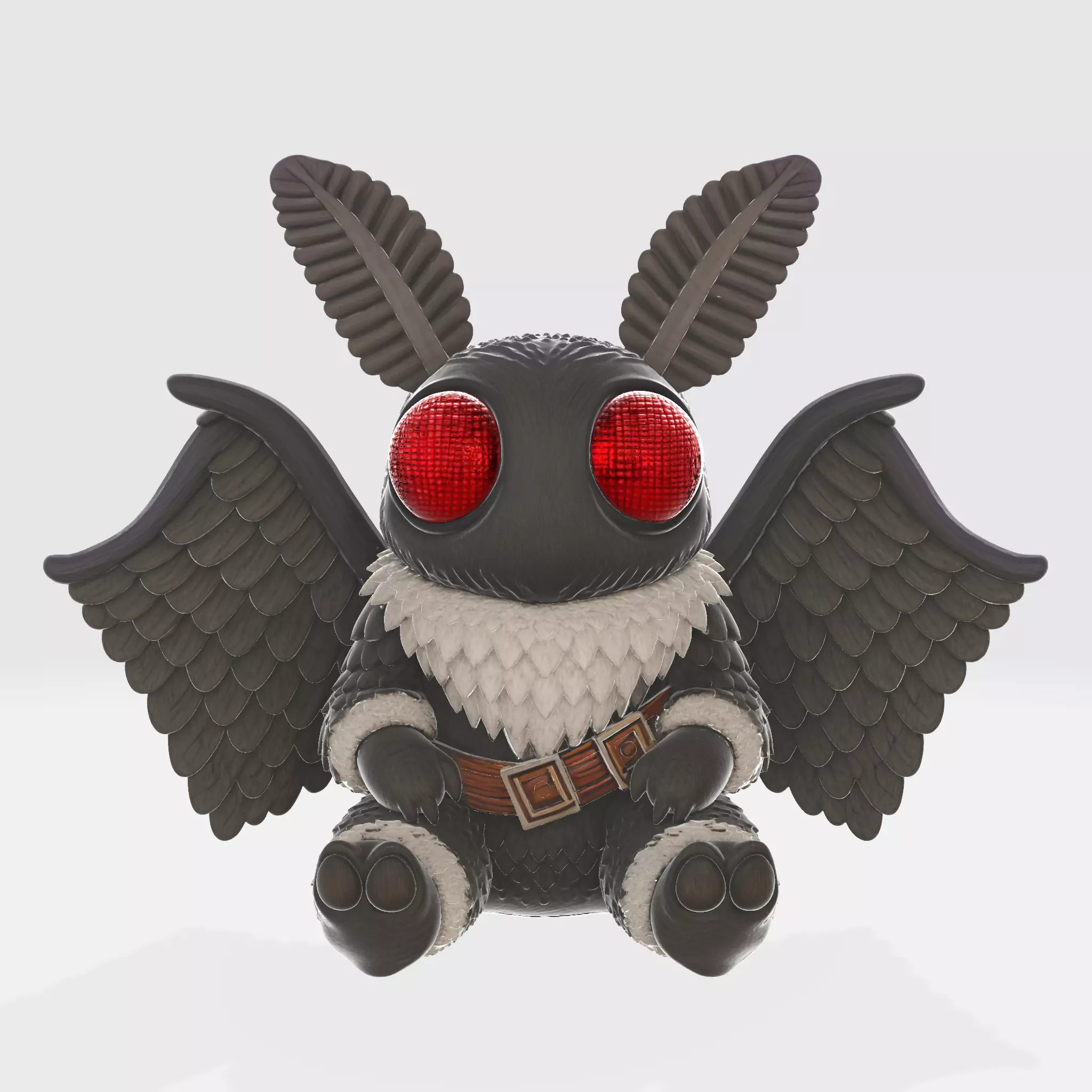 Cute Chibi Mothman Figurine Mythical Cryptid Collectible 3D print model_1