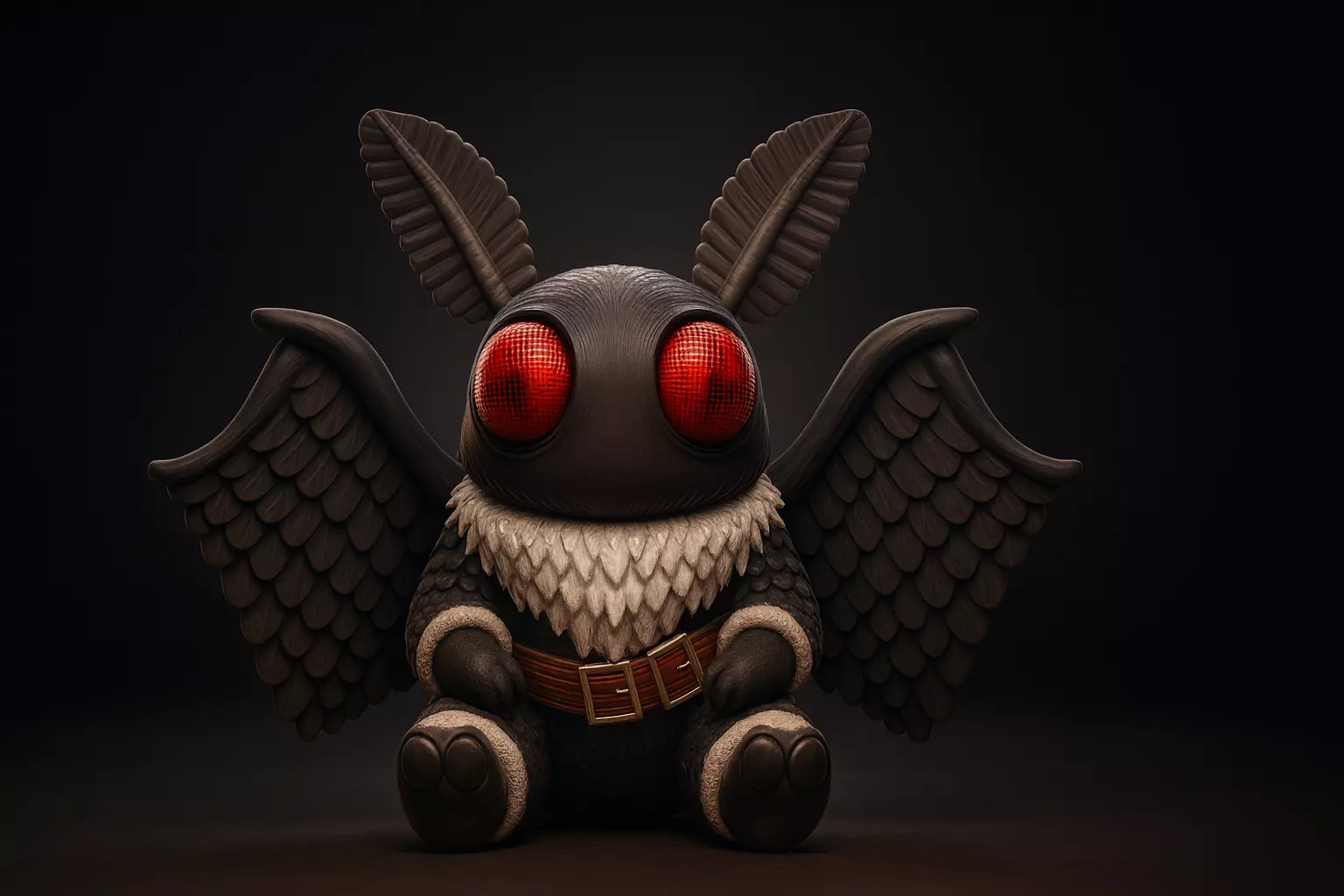 Cute Chibi Mothman Figurine Mythical Cryptid Collectible 3D print model_0