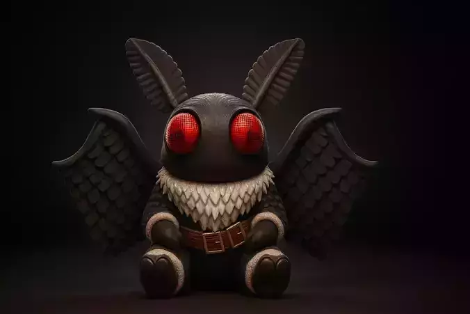Cute Chibi Mothman Figurine Mythical Cryptid Collectible