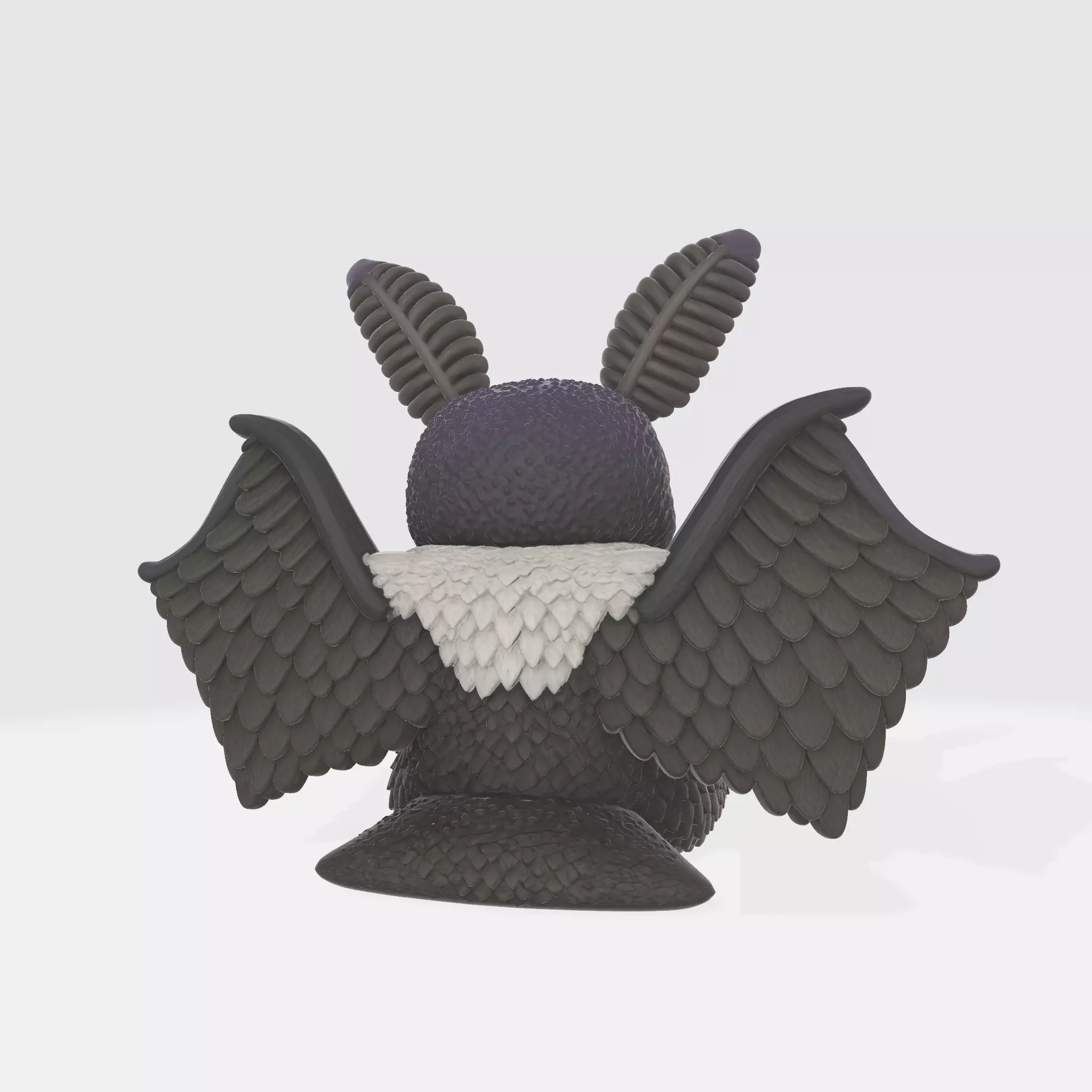 Cute Chibi Mothman Figurine Mythical Cryptid Collectible 3D print model_3
