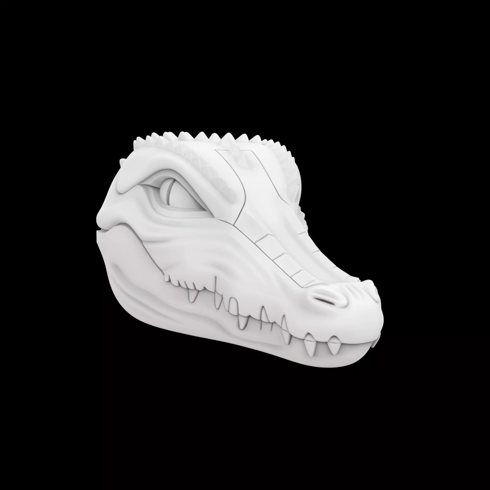 Anthro Crocodile Helm 3D Print Model 3D print model_0