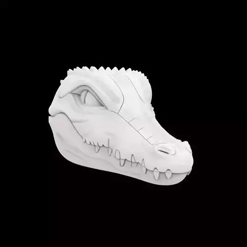 Anthro Crocodile Helm 3D Print Model