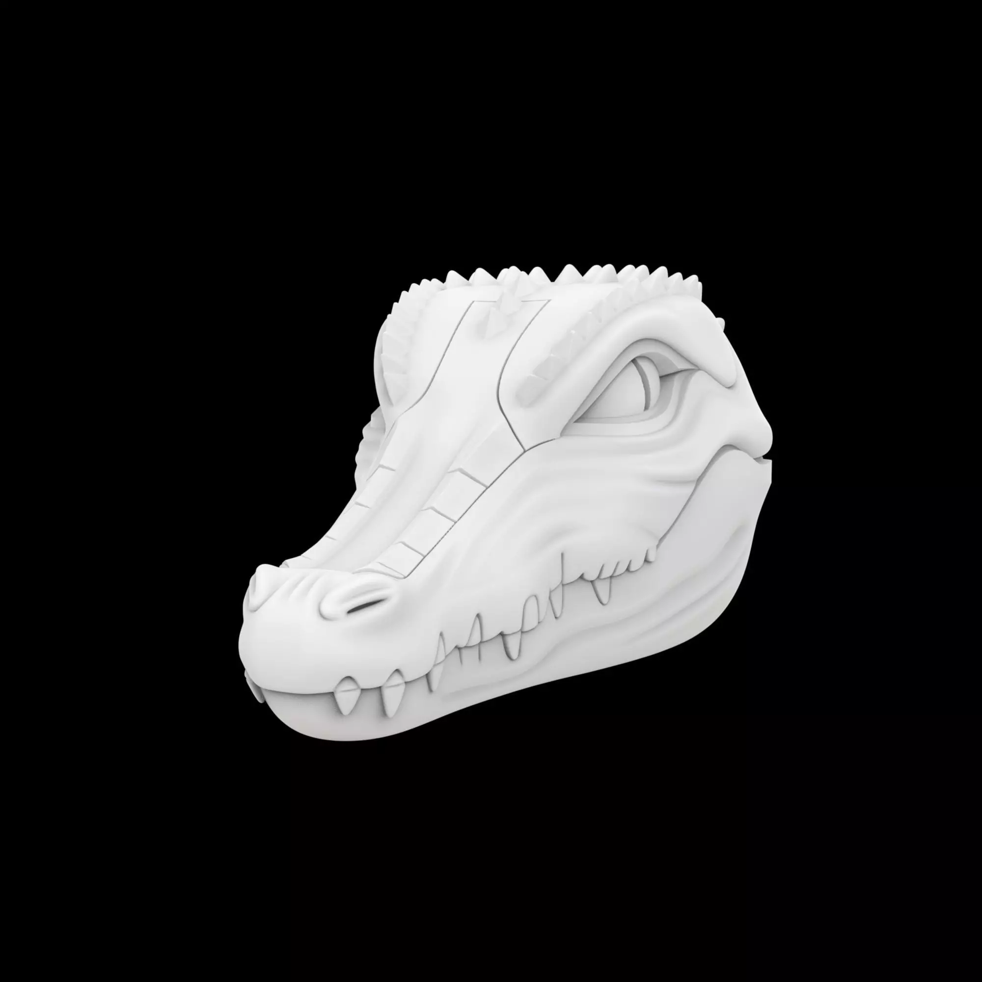 Anthro Crocodile Helm 3D Print Model 3D print model_1