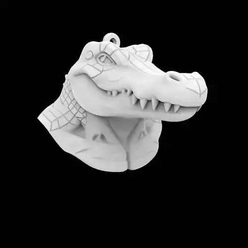 Anthro Crocodile Keychain 3D Print Model