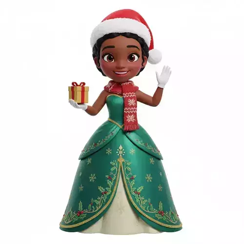 Christmas Princess Tiana Figure 3D Model 3D print model Christmas Princess Tiana Figure 3D Model 3D print model