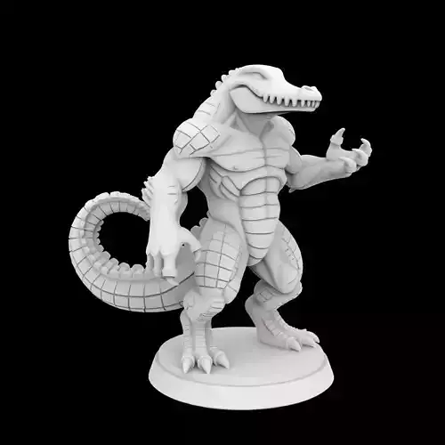 Anthro Crocodile Miniature 3D Print Model