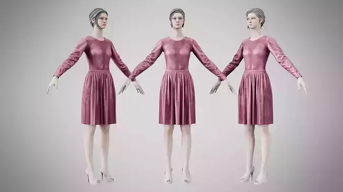 Dress 05 Dusty Rose Velvet