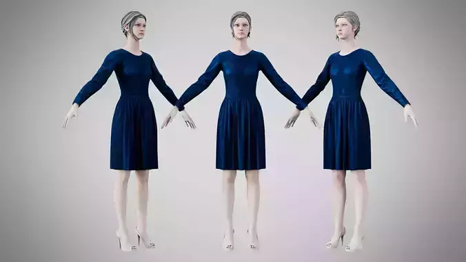 Dress 05 Indigo Velvet