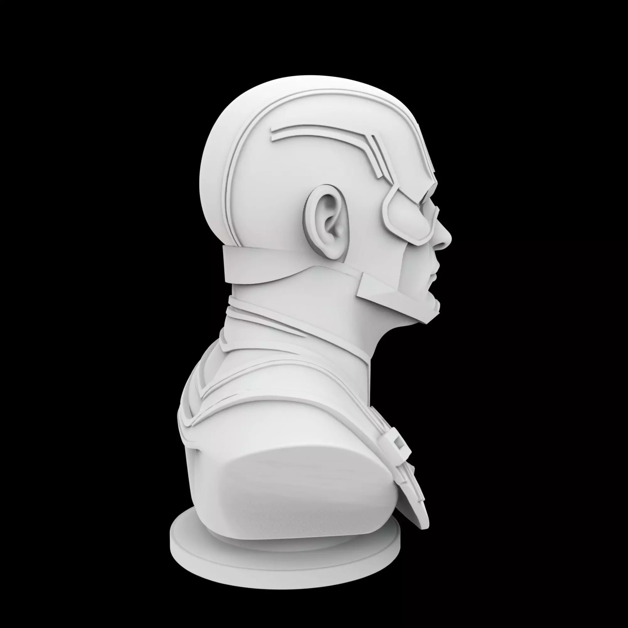 Captain America Hero Bust 3D Print Model 3D print model_4