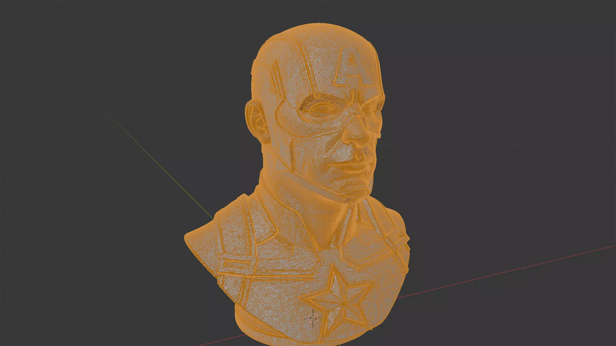 Captain America Hero Bust 3D Print Model 3D print model_6