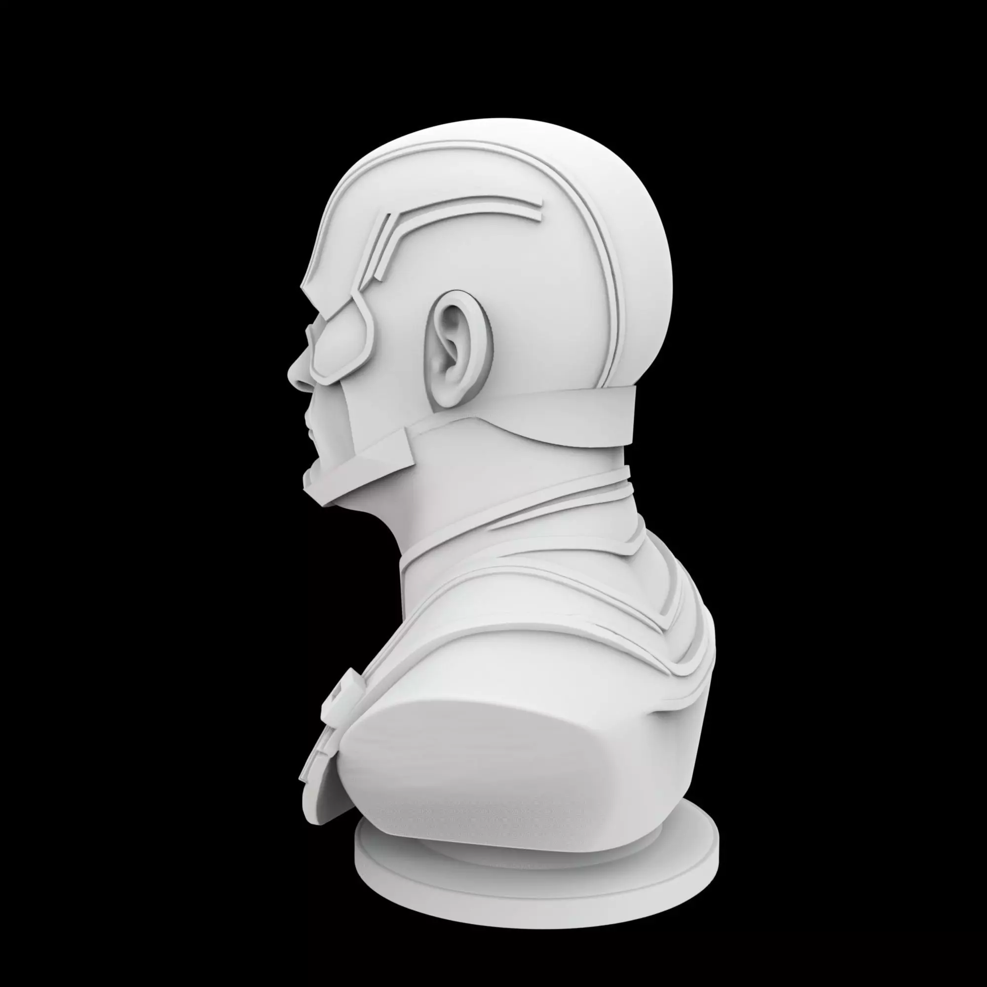 Captain America Hero Bust 3D Print Model 3D print model_2