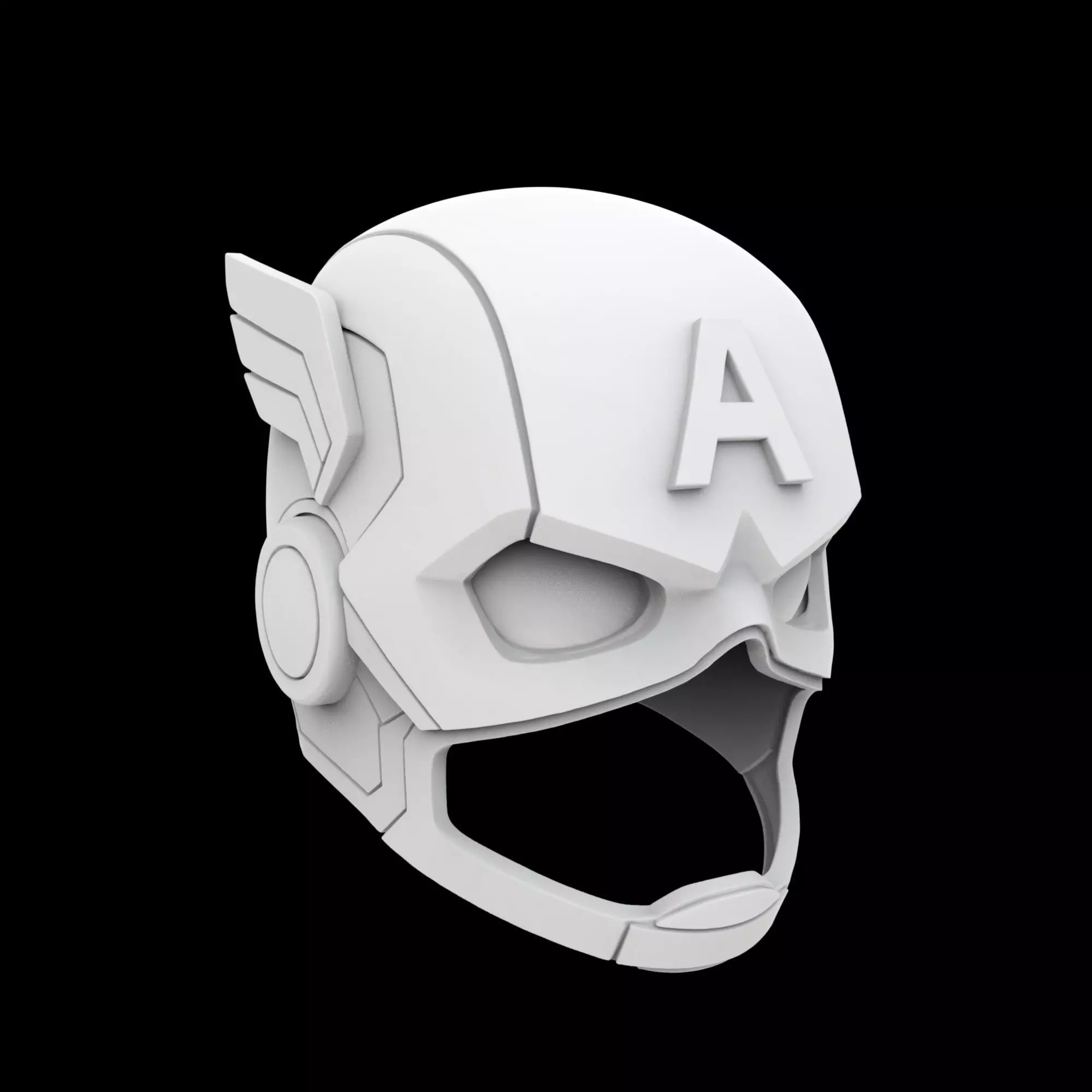 Captain America Stylized Helm 3D Print Model 3D print model_3