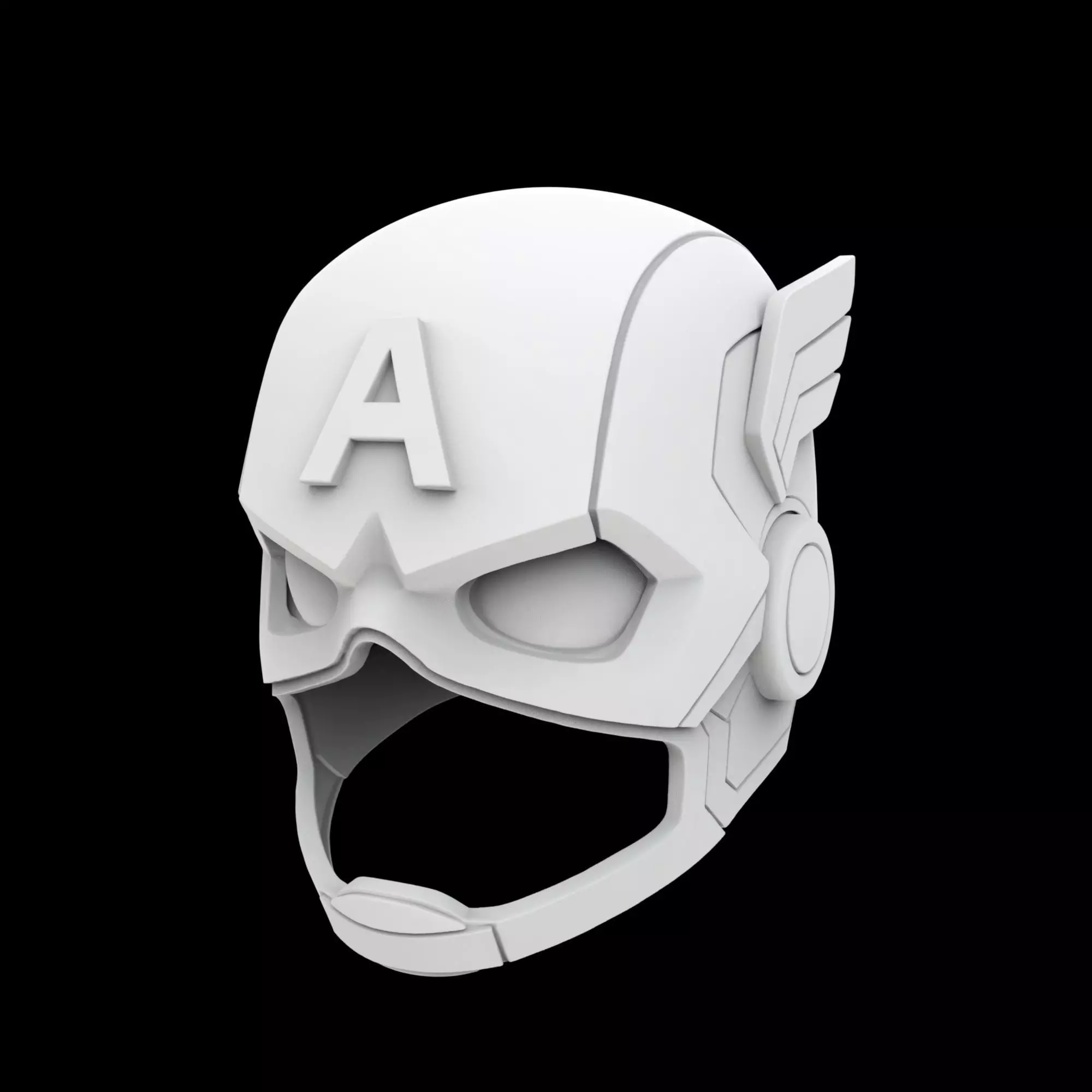 Captain America Stylized Helm 3D Print Model 3D print model_4