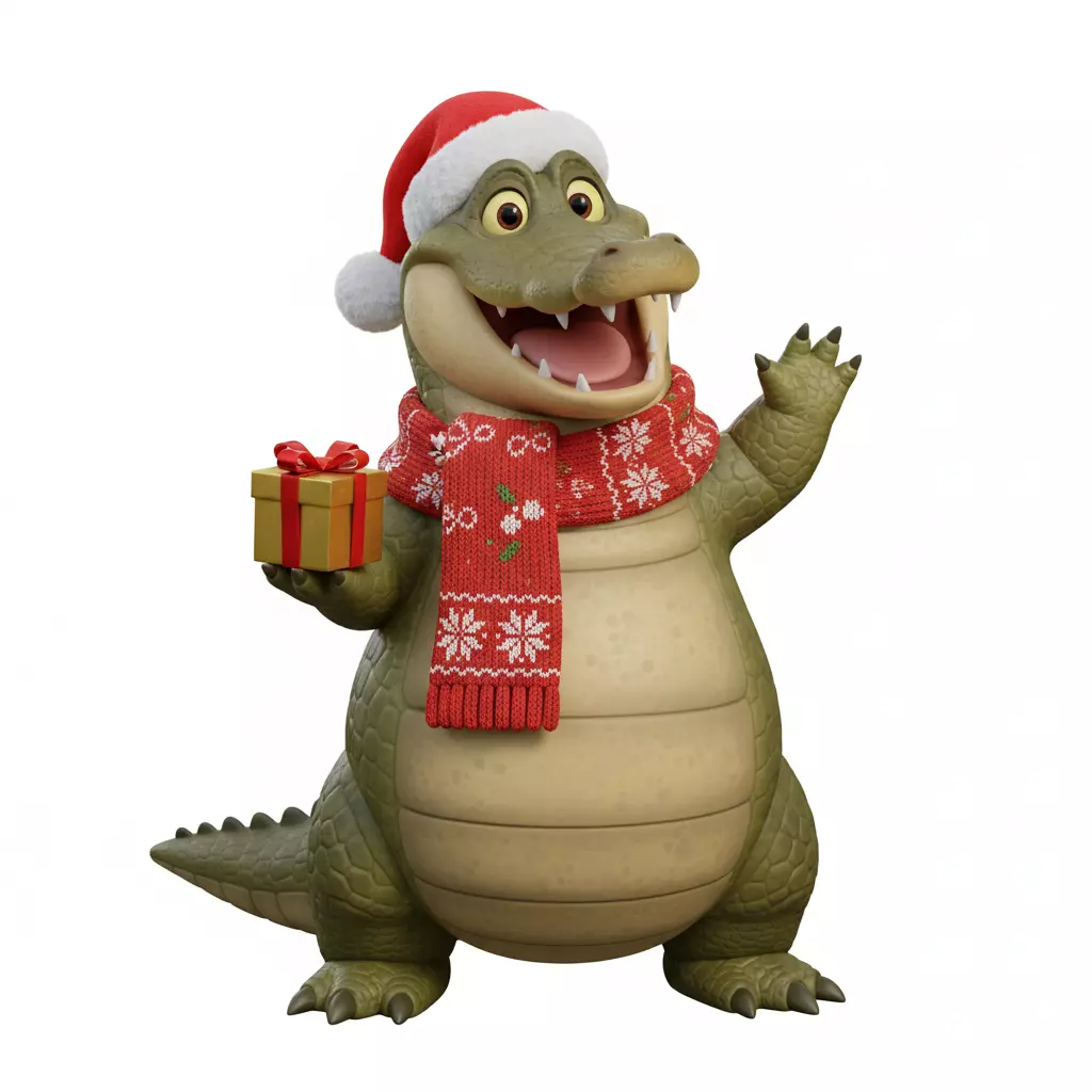 Christmas Louis Alligator Figure 3D Model 3D print model_0