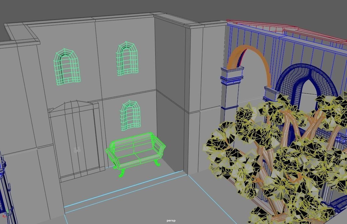Lost Temple Model for FPS Game 3D model_13