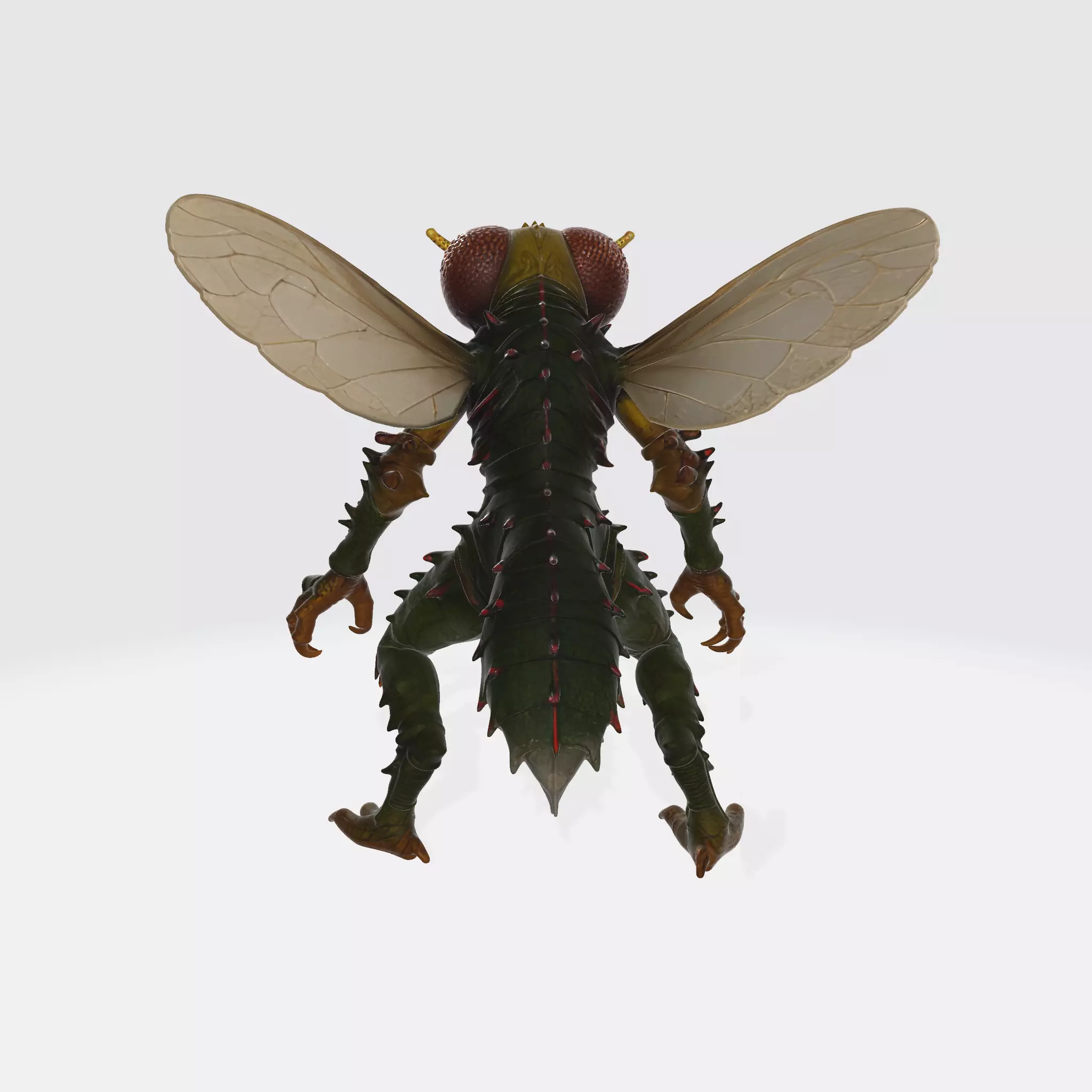 Mutant Fly Monster Figurine Insectoid Creature 3D print model_3