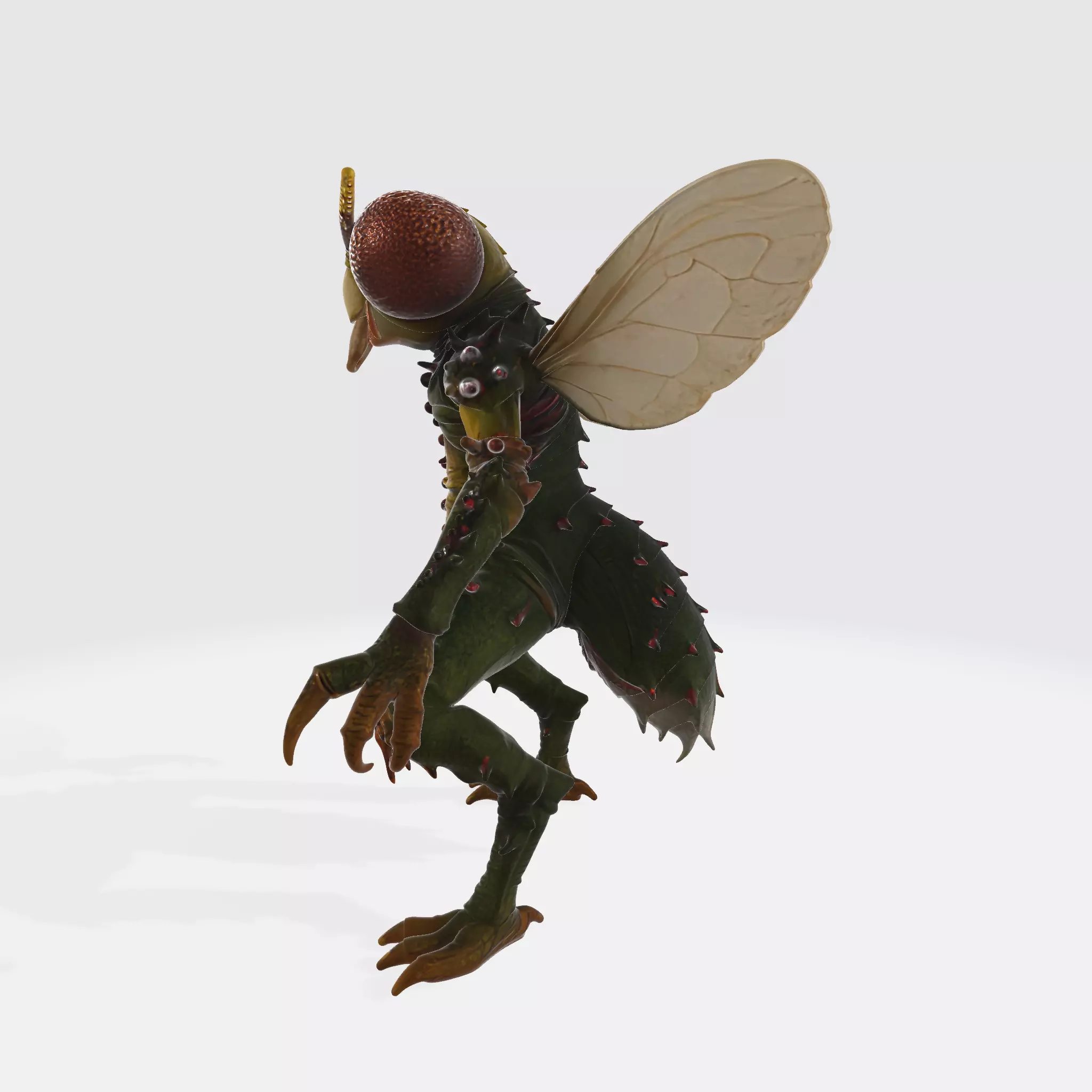 Mutant Fly Monster Figurine Insectoid Creature 3D print model_2