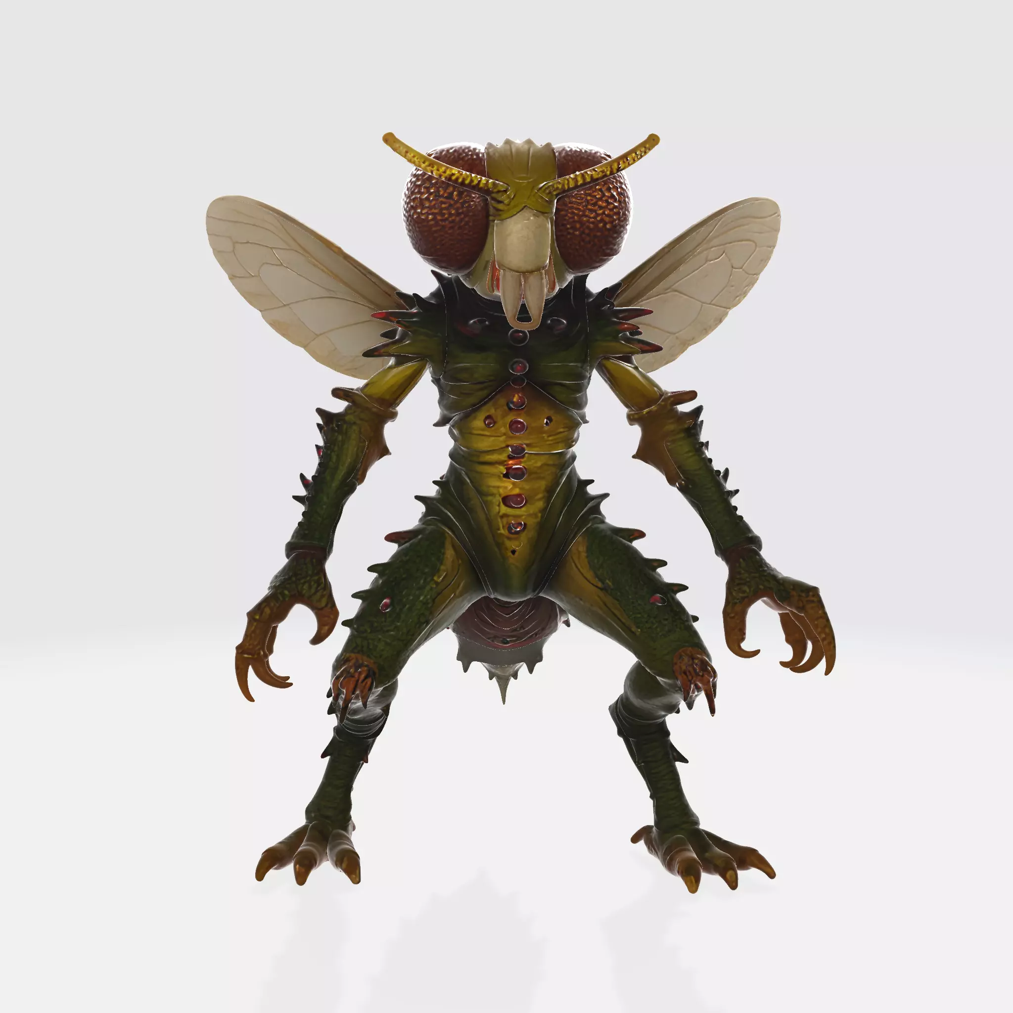 Mutant Fly Monster Figurine Insectoid Creature 3D print model_1