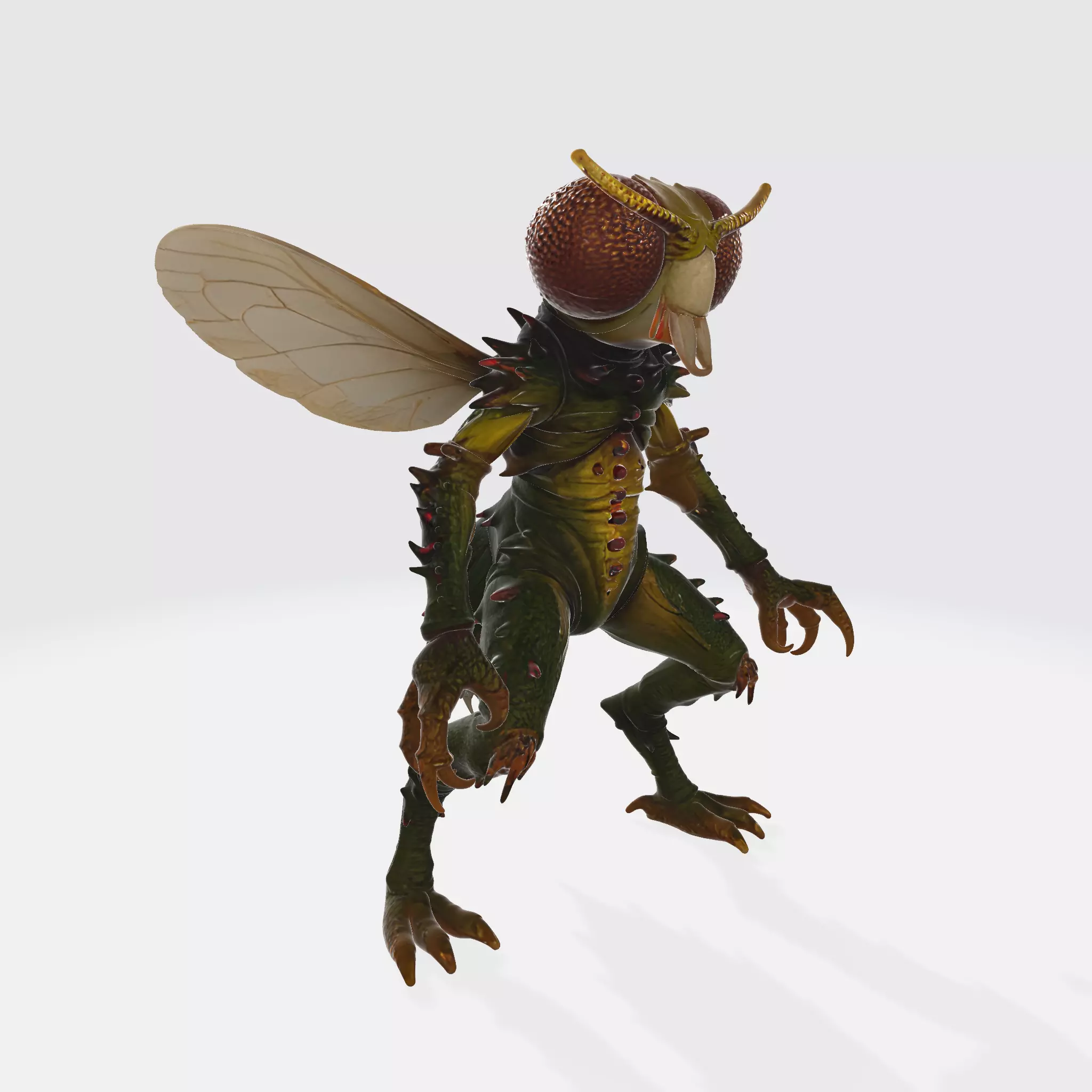 Mutant Fly Monster Figurine Insectoid Creature 3D print model_4