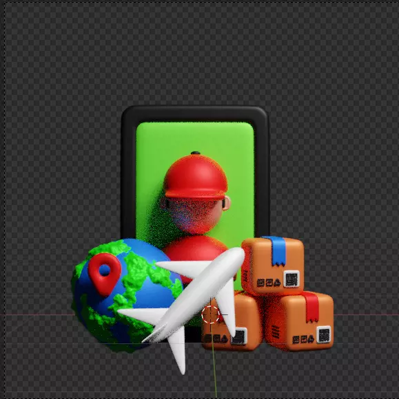 Modern Delivery and Logistics Service  3d icon set 3D model_86