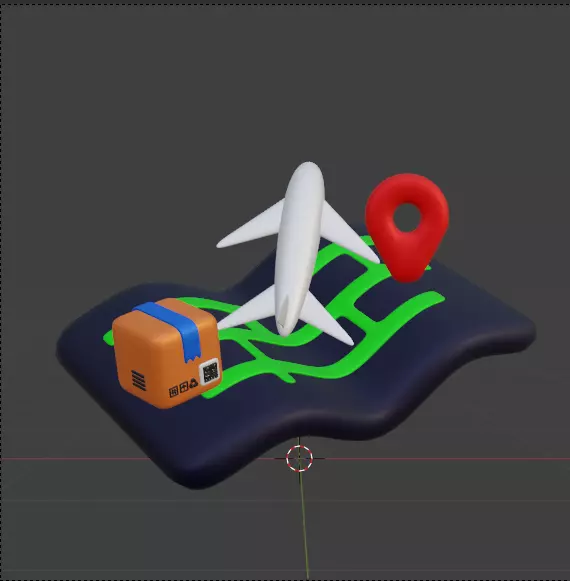 Modern Delivery and Logistics Service  3d icon set 3D model_93