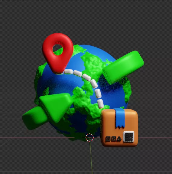 Modern Delivery and Logistics Service  3d icon set 3D model_109