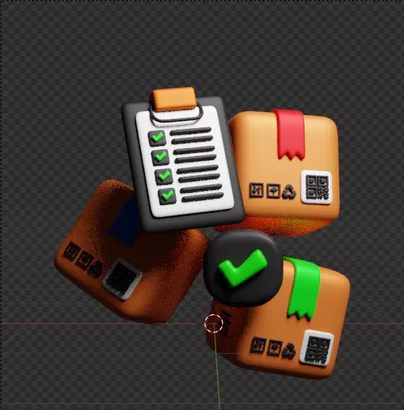 Modern Delivery and Logistics Service  3d icon set 3D model_117