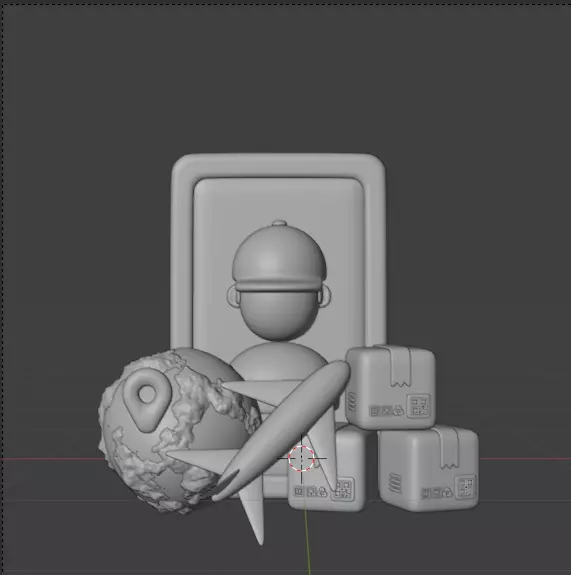 Modern Delivery and Logistics Service  3d icon set 3D model_83