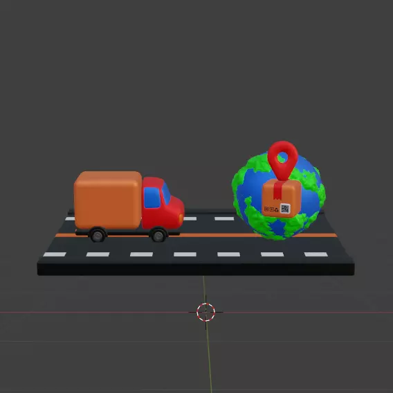 Modern Delivery and Logistics Service  3d icon set 3D model_53