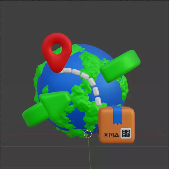 Modern Delivery and Logistics Service  3d icon set 3D model_108