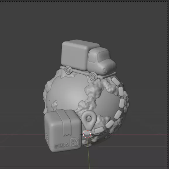 Modern Delivery and Logistics Service  3d icon set 3D model_63