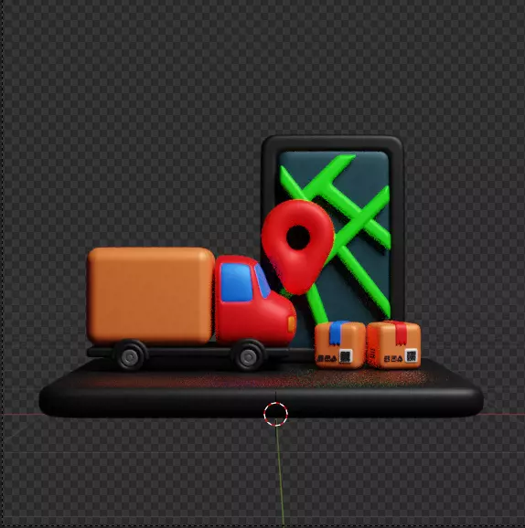 Modern Delivery and Logistics Service  3d icon set 3D model_42