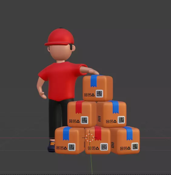 Modern Delivery and Logistics Service  3d icon set 3D model_73