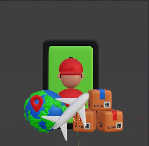 Modern Delivery and Logistics Service  3d icon set 3D model_85