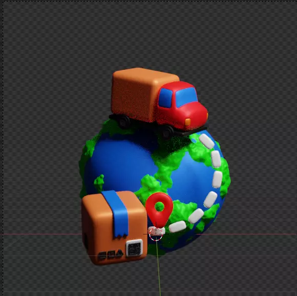 Modern Delivery and Logistics Service  3d icon set 3D model_66