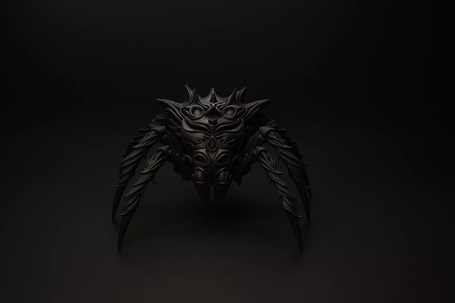 Dark Tribal Spider Decorative Fantasy Creature 3D print model_0