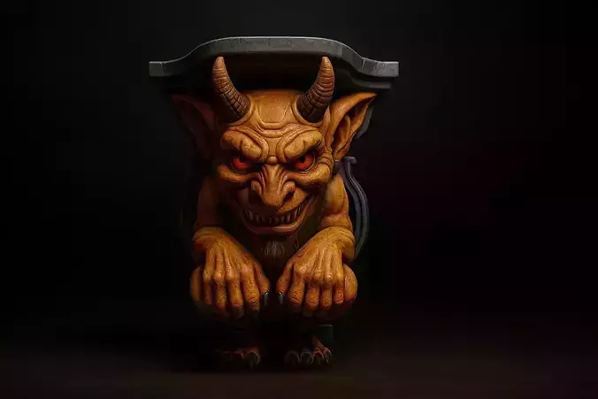 Demonic Gargoyle Wall Sculpture Dark Fantasy Guardian Decor