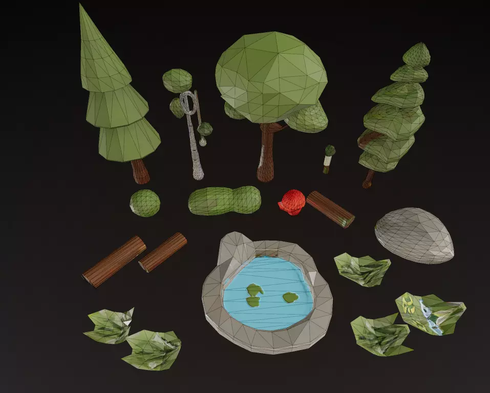 Stylized Low Poly Forest Pack - Game-Ready Nature Assets 3D model_6