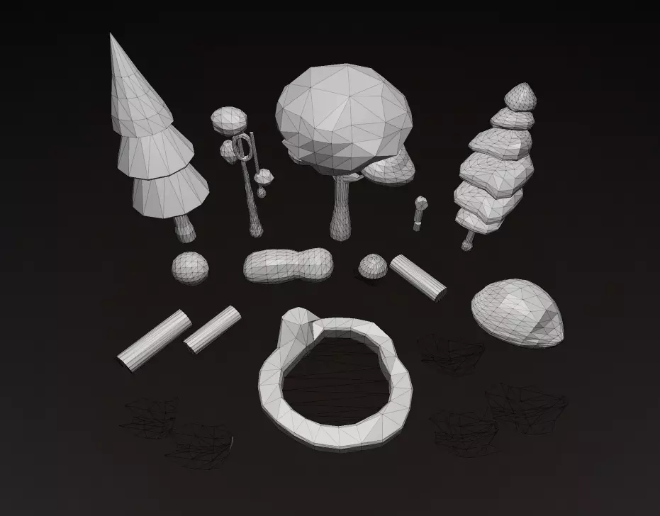 Stylized Low Poly Forest Pack - Game-Ready Nature Assets 3D model_5