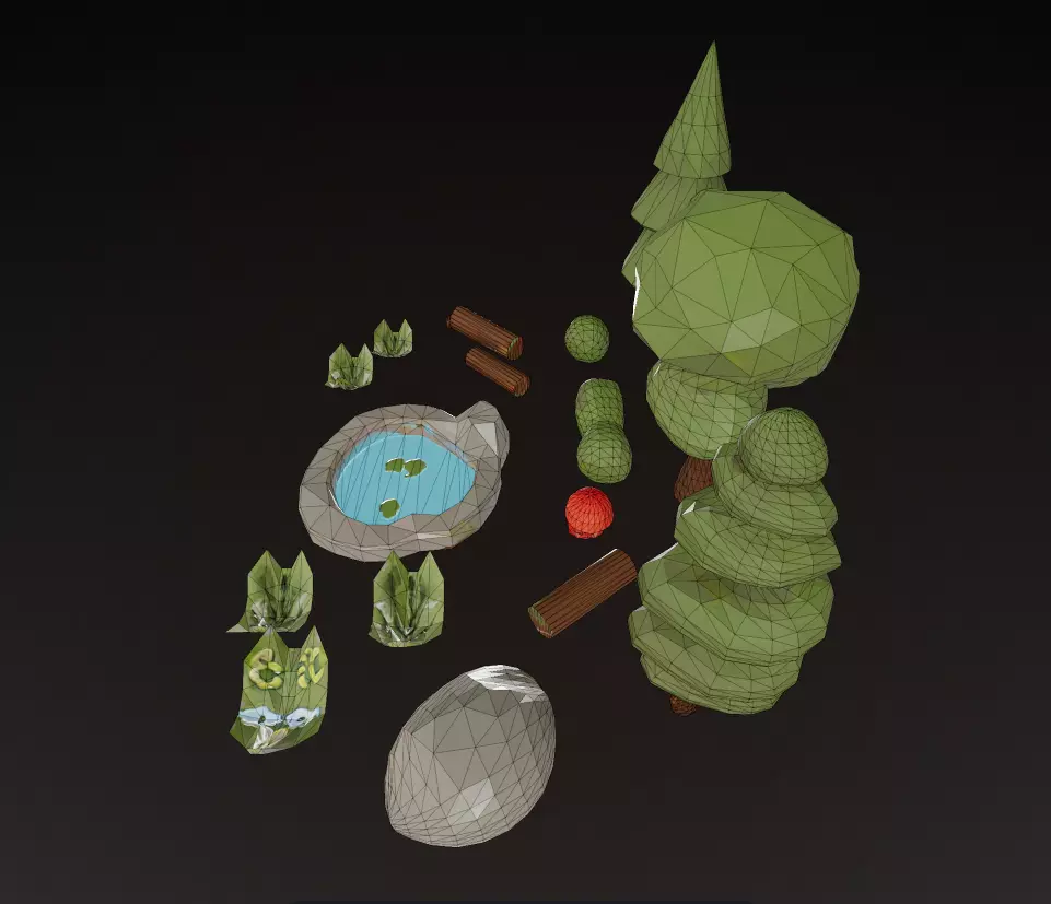 Stylized Low Poly Forest Pack - Game-Ready Nature Assets 3D model_7