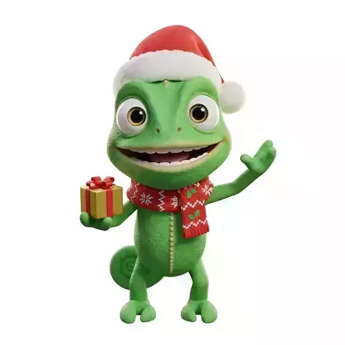 Christmas Pascal Chameleon Figure 3D STL Model 3D print model Christmas Pascal Chameleon Figure 3D STL Model 3D print model