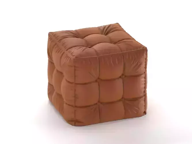 Tufted Cube Pouf  3D Printable Decorative Base